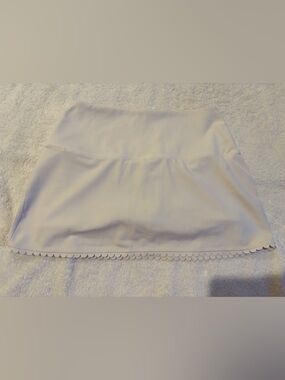 White Scallop Edge Athletic Skort
